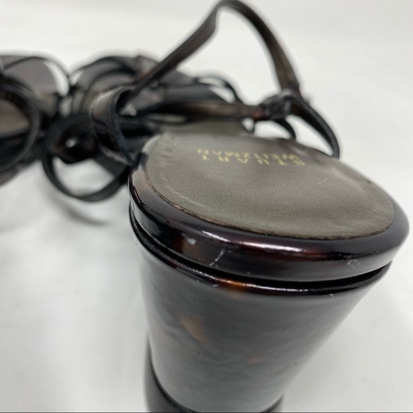 Stuart Weitzman Tortoise patent leather wedge sandals - Picture 5 of 11